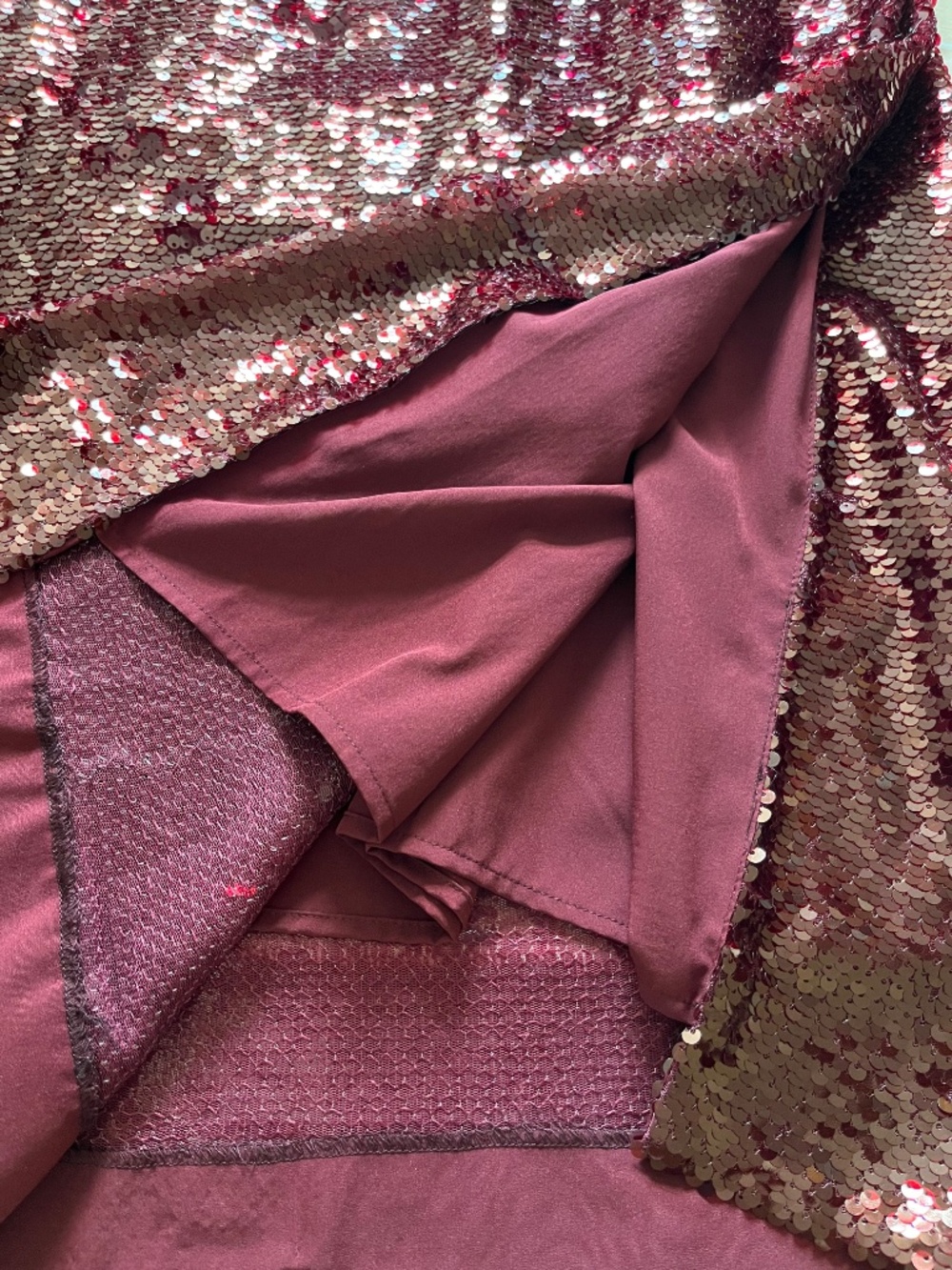 NEW Gianni Bini Ella Midi Dress Sequin Long Sleeve Party Dress Size 4 Maroon Red - Picture 5 of 6